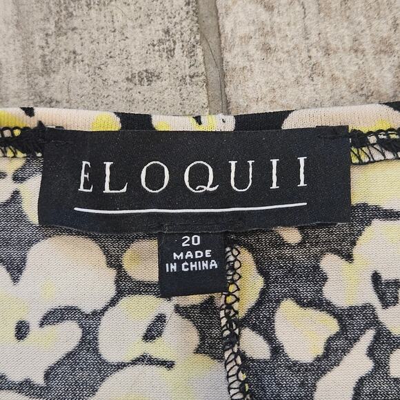 Eloquii Black and Yellow Floral Midi Dress - Picture 7 of 9